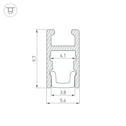 Профиль ARH-MICRO-0510-2000 ANOD (Arlight, Алюминий) 036385