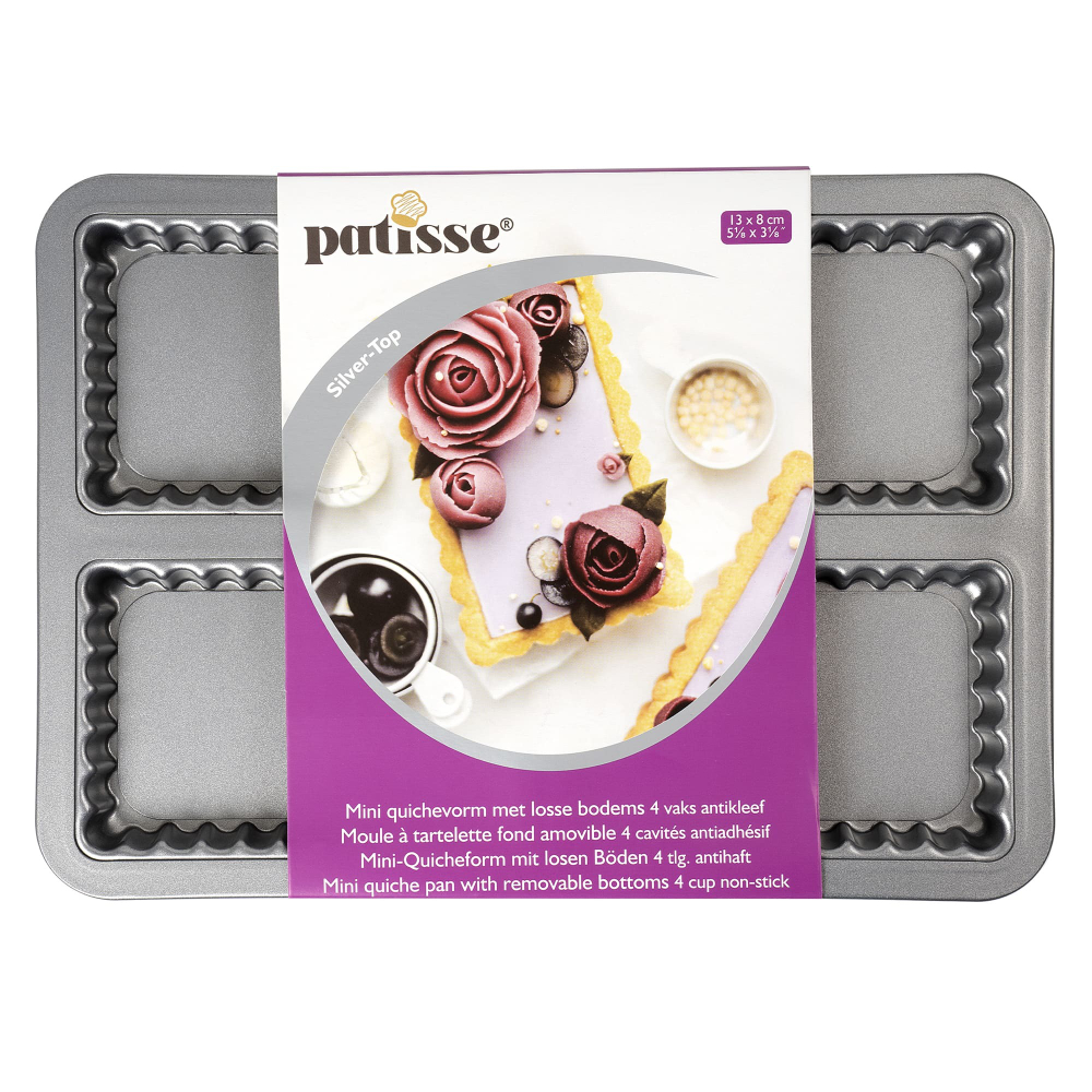 Форма для выпечки 4-х секционная со съемным дном Patisse Silver 31.5х22.5х2.5 см