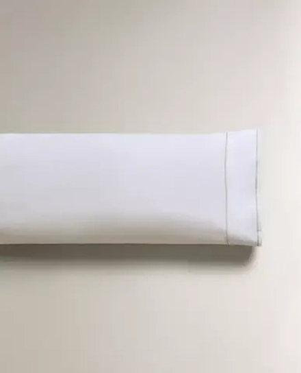 ZARA HOME НАВОЛОЧКА ИЗ САТИНА С ОКАНТОВКОЙ, СЕРЫЙ