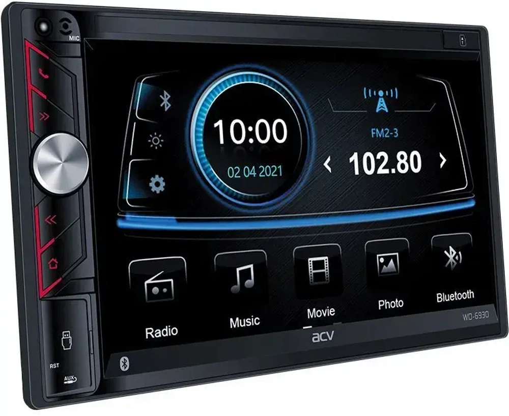 Автомагнитола 2DIN. ACV WD-6930 USB/SD/FM/BT/4х50/пульт ДУ