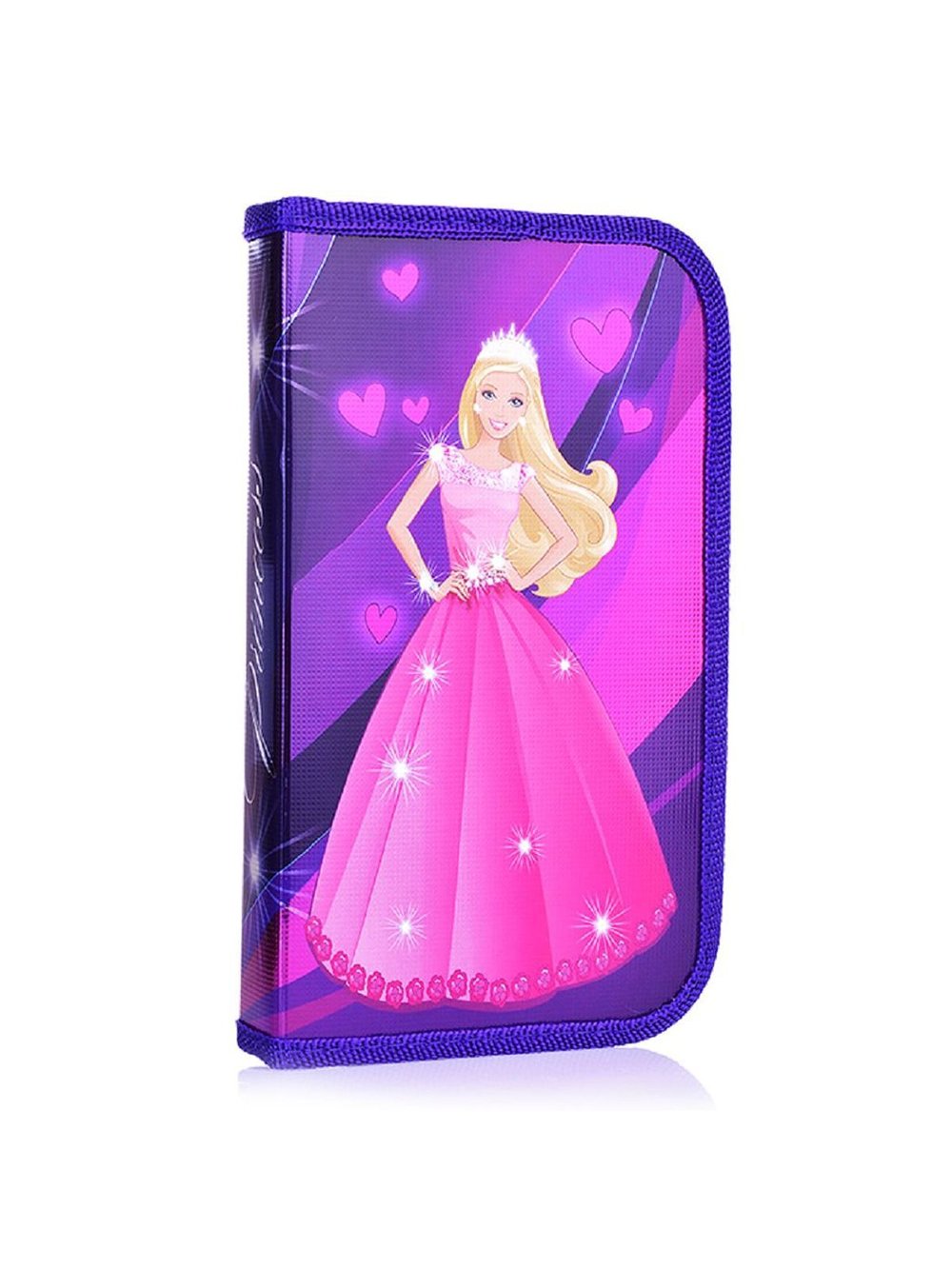 Пенал 1-секц, большой, печать на фольге (Белокурая принцесса) (ПО-62)