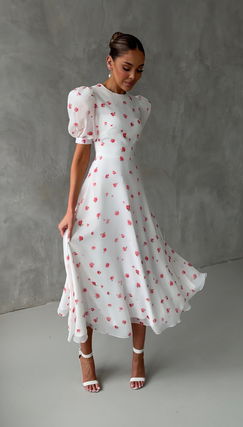 Платье Sabrina flower red