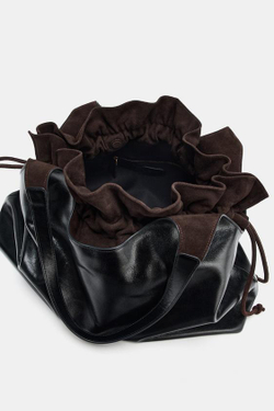 ZARA КОЖАНАЯ СУМКА-ШОПЕР MAXI LIMITED EDITION, ШОКОЛАДНЫЙ