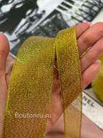 Лента парча блестящая золотистая