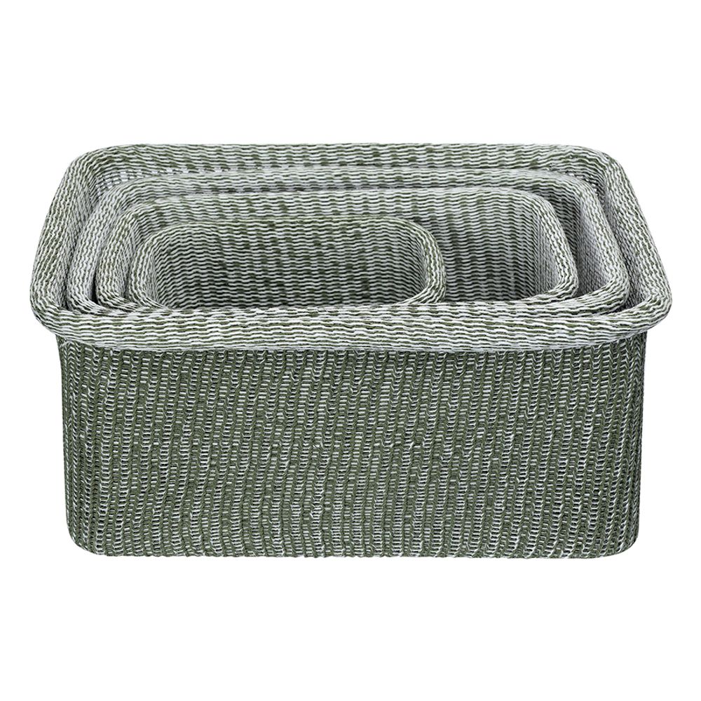 Набор из 4-х корзин для хранения Sustainable collection, оливковый