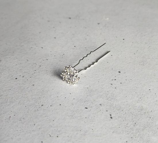 Набор шпилек "Цветочки" стразы, 3 шт, серебро