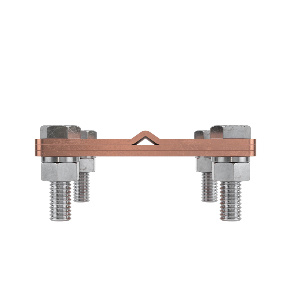 Соединитель пруток - полоса, 80х80 мм, медь