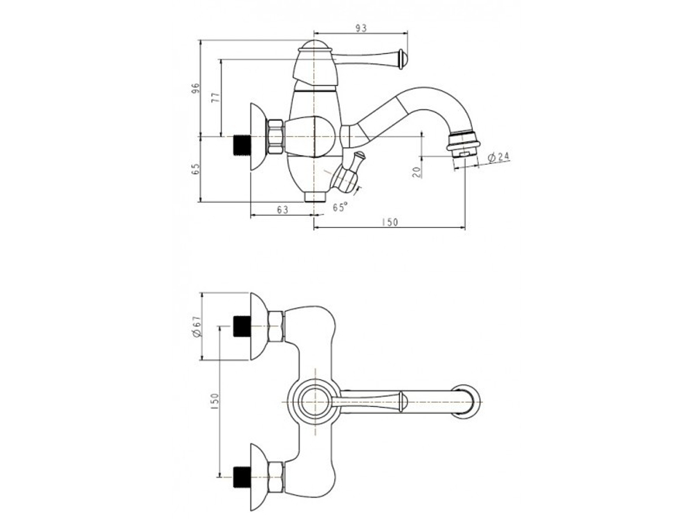 Смеситель Aksy Bagno Bellezza 801 Bronze для ванны