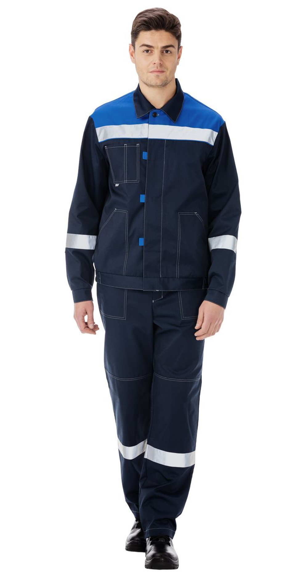 Костюм мужской рабочий "Тимбер-МПТ" РФ синий-василек с ПК - ПОД ЗАКАЗ