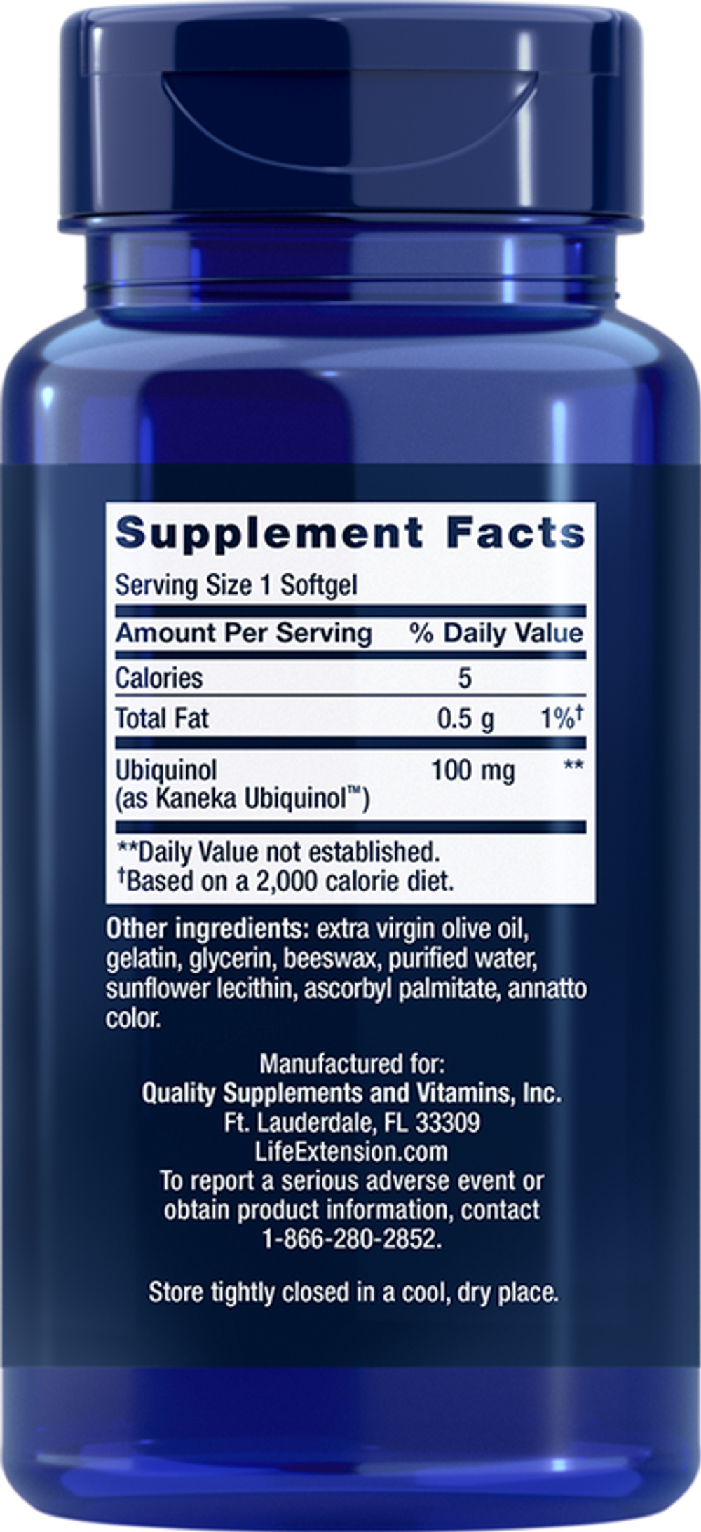 Super Ubiquinol CoQ10 100 мг 60 капсул Life Extension