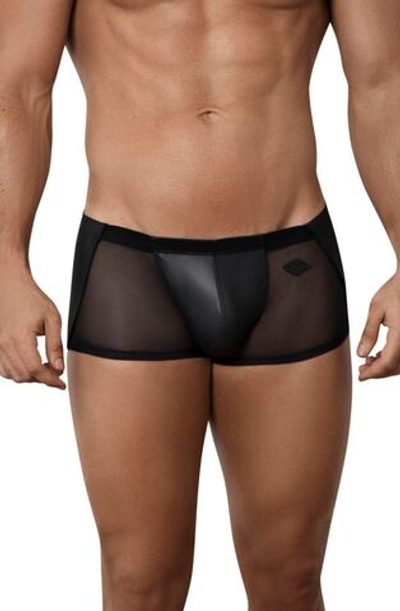 Черные стильные трусы-хипсы с полупрозрачными вставками Hurricane Latin Boxer (Размер: S) (Цвет: черный)