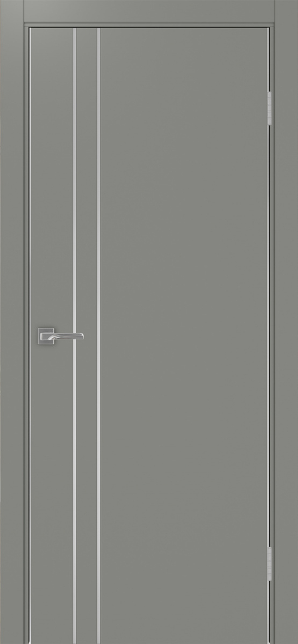 Межкомнатная дверь Optima Porte НЕАПОЛЬ 205 Молдинг SC (матовое серебро), Алюминиевая кромка SC (матовое серебро) с 2-х сторон
