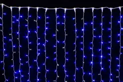 Светодиодный занавес с мерцающим диодом 2*2 м., 280 синих LED ламп, белый провод, Winner Light (b.03.6W.280+)