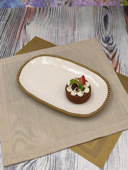 Блюдо сервировочное овальное 30х19х2,5 см. Бусины