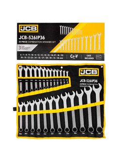 Набор ключей комбинированных 25пр. (6-25, 27, 28, 30, 32, 36мм),на полотне JCB JCB-5261P36