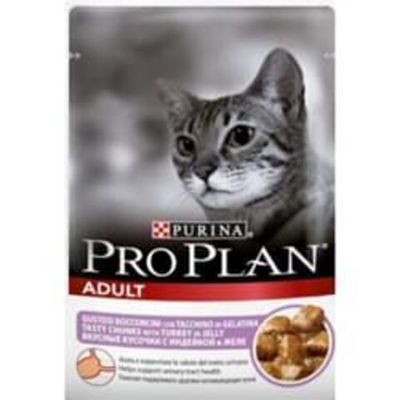 Влажный корм Pro Plan® Nutri Savour® для взрослых кошек, кусочки с индейкой в желе, пауч 85 г