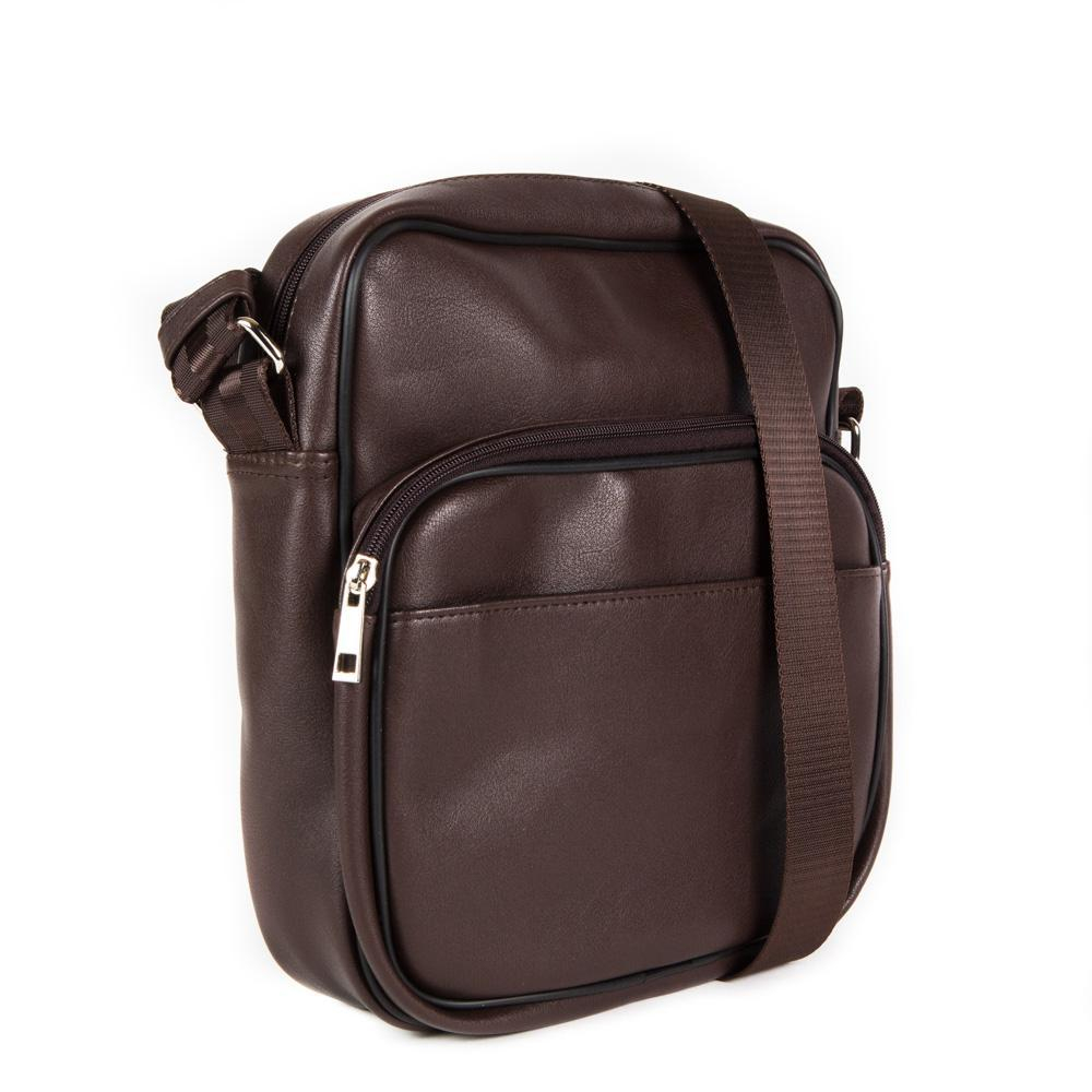 Мужская небольшая наплечная коричневая сумка-планшет из искусственной кожи COSCET M-MC-19