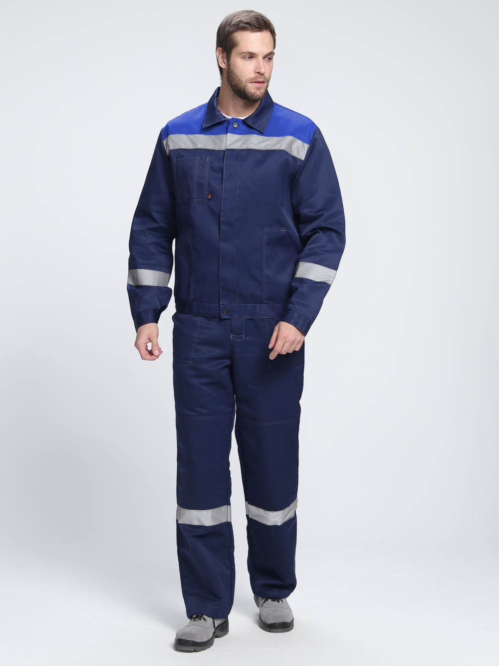 Костюм Лигор-1 СОП К. (тк.Смесовая,210) брюки, т.синий/васильковый