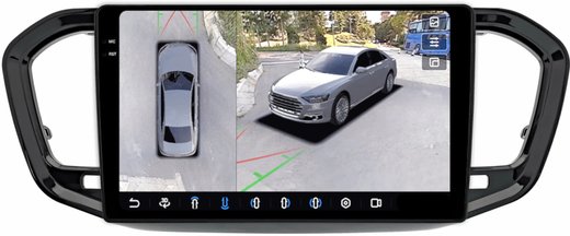 Магнитола для Lada Vesta NG 2023+ (без ШГУ, рамка черная глянцевая) - FarCar BX9-360-7289A9GL монитор 9.5" 2K QLED на Android 13, 6Гб+128Гб, CarPlay, 4G SIM-слот, 4 камеры в комплекте