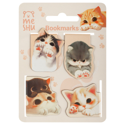Закладки магнитные для книг, 4шт., MESHU "Cute kittens", матовая ламинация MS_66068