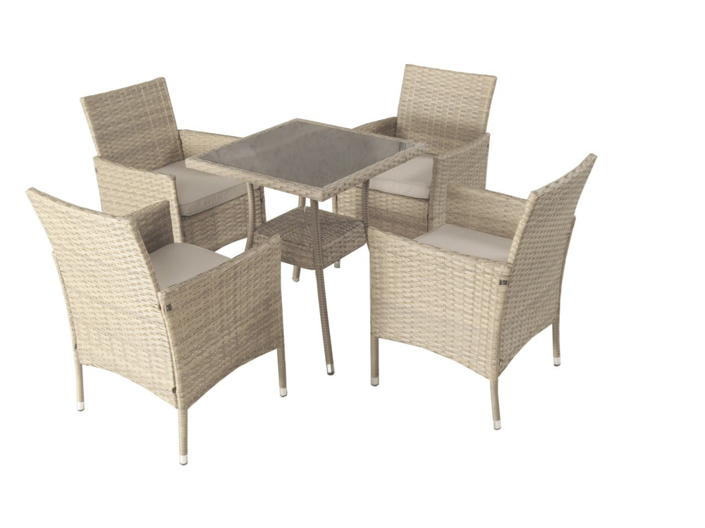 Обеденная группа на 4 персоны стол Лайт, 4 кресла Анкор Greige