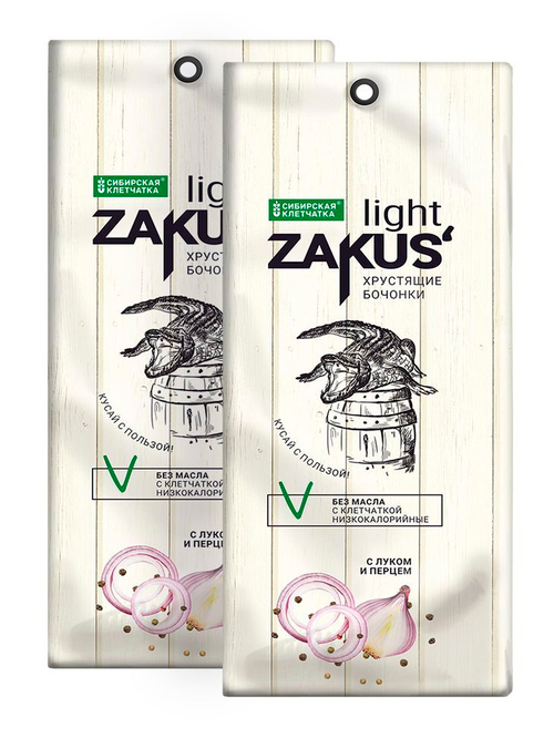 "ZAKUS" хрустящие бочонки с луком и перцем, 50 г