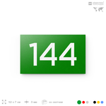 Номер на дверь 144, табличка на дверь для офиса, квартиры, кабинета, аудитории, склада, зеленая 120х70 мм, Айдентика Технолоджи