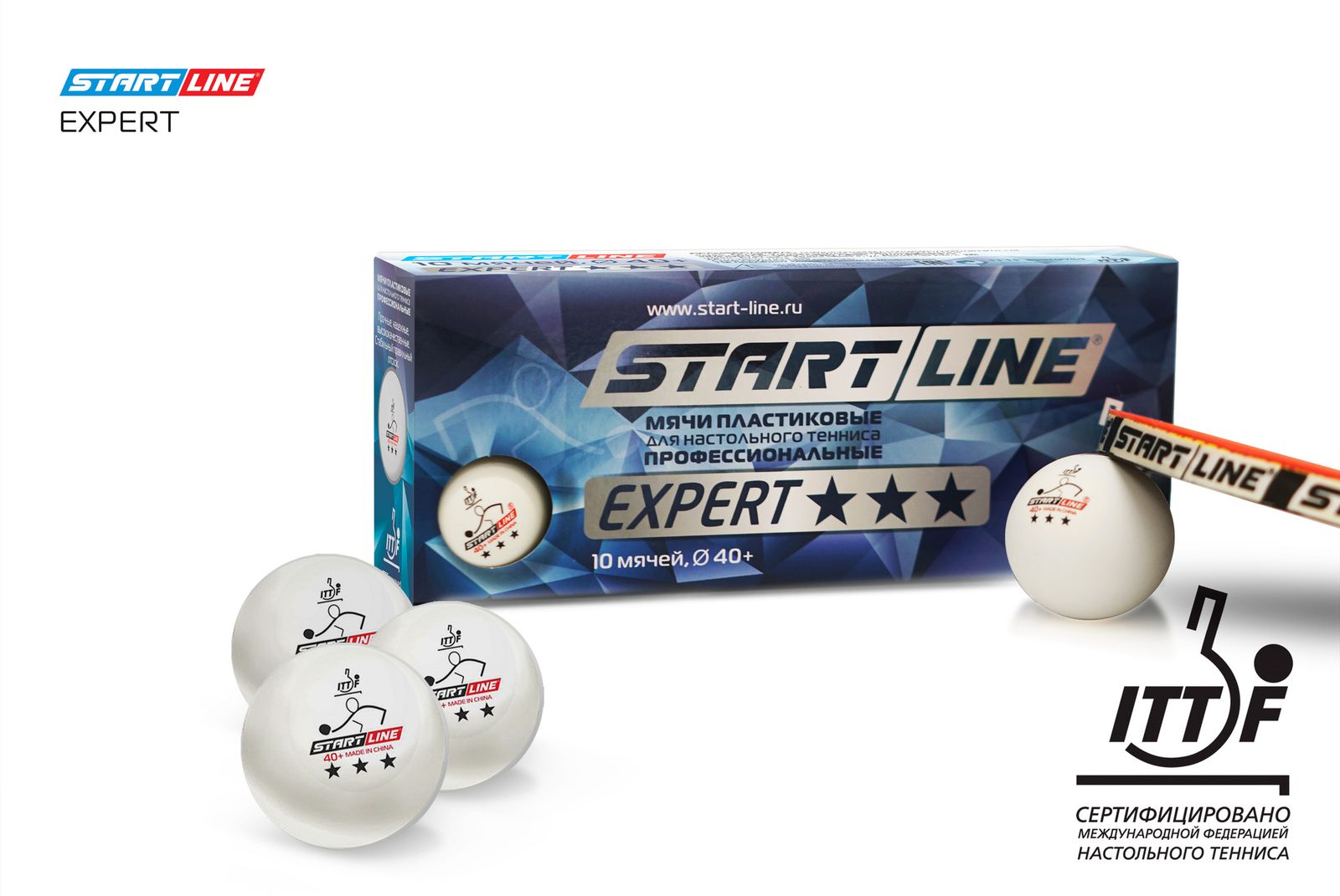 Мячи Start line EXPERT V40+ 3* (ITTF) (10 шт) фото №5