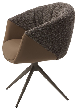 Стул ГИССЕН (GISSEN) 360 град., цвет КОФЕ HP032-08A PU / V885-1, экокожа / ткань / ЛАТТЕ, ®DISAUR