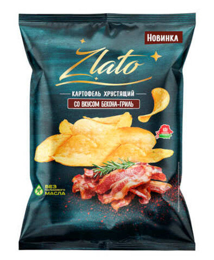 Картофель хрустящий "Zlato" 70г. Бекон-гриль Мира