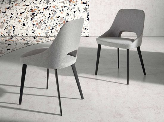 Обеденный стул A203 /4101 серый тканевый на металлических ножках