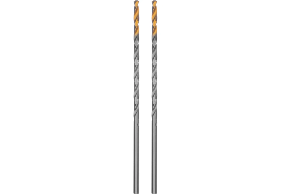 Сверло спиральное по металлу 3.5x112 мм, Р6М5, Golden Tip, удлиненное, 2 шт Denzel 718248