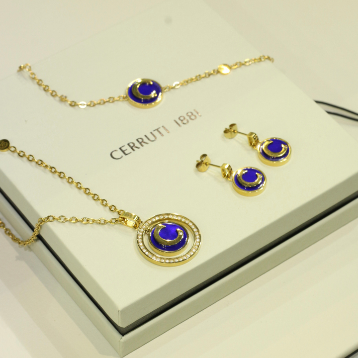 Подарочный комплект CERRUTI 1881: серьги, колье и браслет