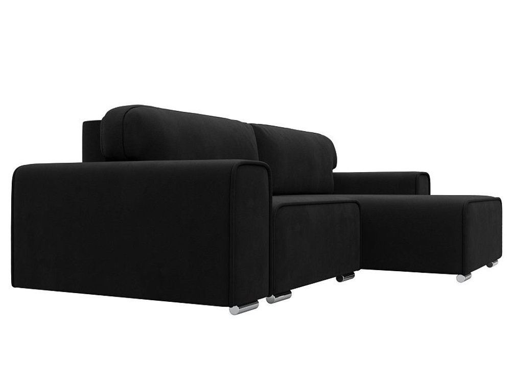 Диван угловой Лига-029 МИКРОВЕЛЬВЕТ Черный