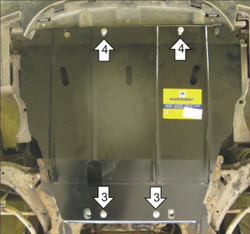 Защита картера Двигателя, КПП. 2 мм, Сталь. для Citroen Xsara Picasso 1999-2007 MOTODOR.00406
