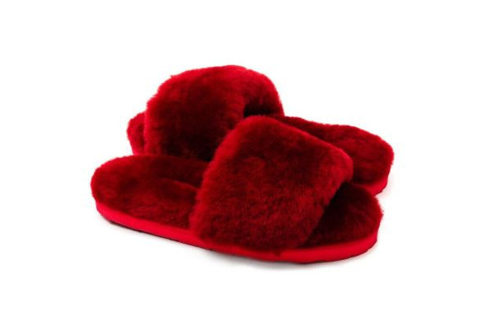 UGG Fluff Slide Slippers Bordo