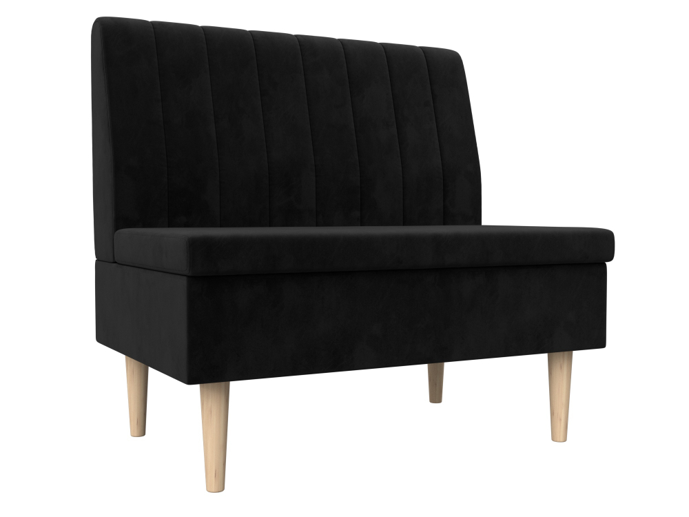 Диван прямой Мини, Черный, Велюр, 126044
