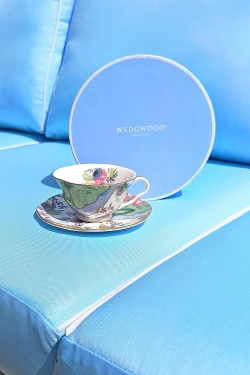 Wedgwood Чайная чашка с блюдцем Бабочка зеленая 180 мл