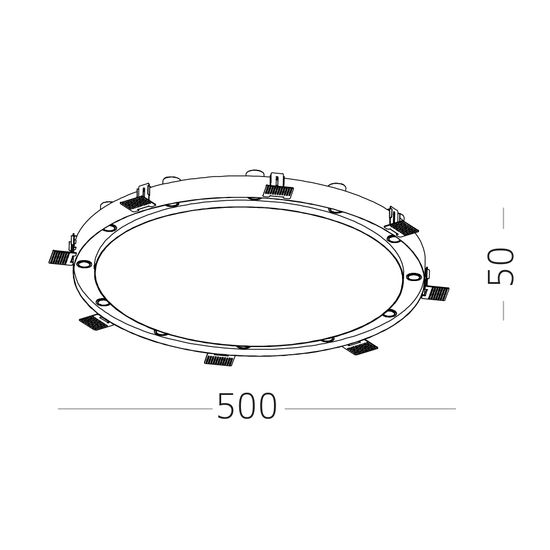 ST706.448.30 Св-к встр. Белый LED 6*5W 4000K 2 700Lm Ra>90 38° IP20 D550xH50 220-240V Встраиваемые светильники