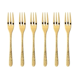 Sambonet - Набор из 6 вилок для торта Venezia PVD Gold / артикул   52765GA5  / GTIN 8014808402524