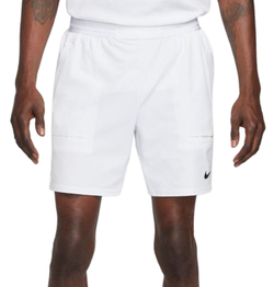 Мужские шорты теннисные Nike Court Dri-Fit Slam Tennis Short - white/black  - купить по выгодной цене | Теннисный магазин tennis-store.ru