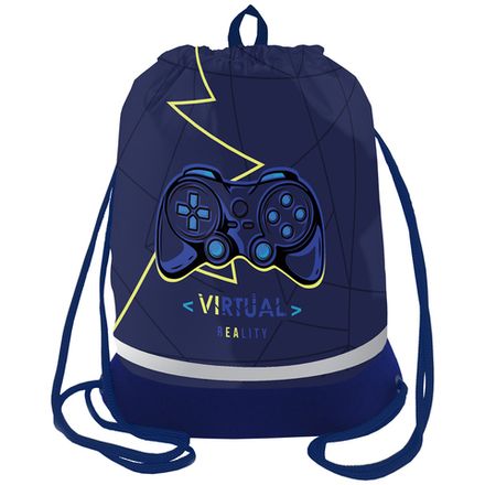 Мешок для обуви 1 отделение, Berlingo Virtual realit 51х40см, свет.лента, карман на молнии