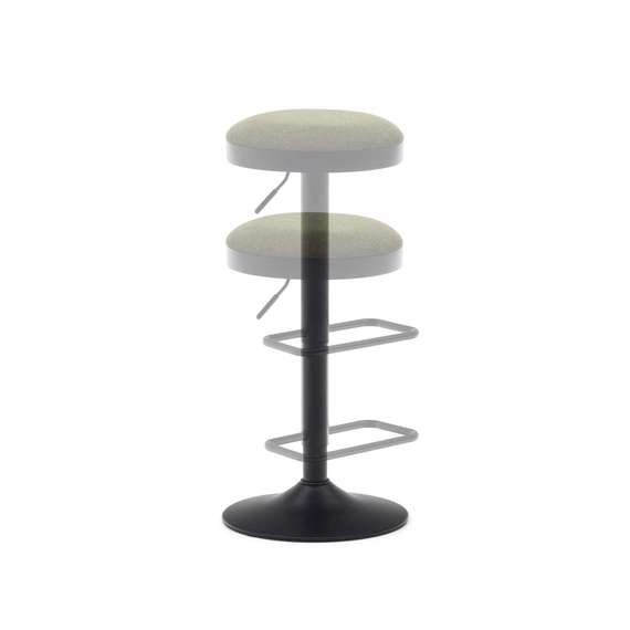 Барный табурет Zaib, 58-80 см, темно-зеленый шенилл, черная ножка