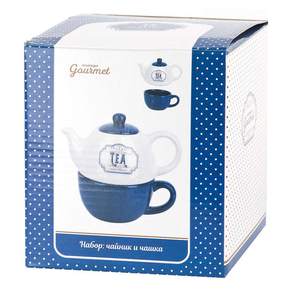 Набор 2пр: чайник v=380мл и чашка v=350мл " " 17х11х16см (подарочная упаковка)