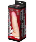 Телесный рельефный фаллоимитатор-супергигант с мошонкой на присоске - 30 см. (Цвет: телесный)