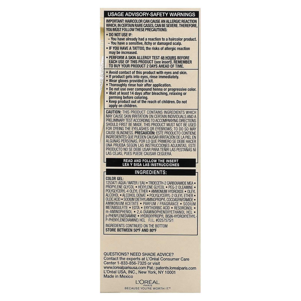 L'Oréal, Superior Preference, сияющий оттенок, препятствующий выцветанию, 9 1/2 NB, самый светлый натуральный блонд, на 1 нанесение