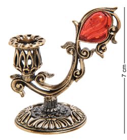 Народные промыслы AM-2975 Подсвечник «Весна» (латунь, янтарь)