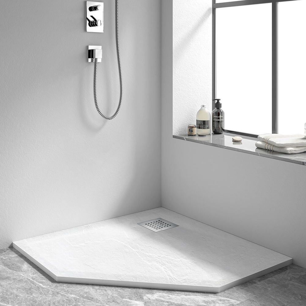 Поддон для душа из искусственного камня VST-4SP9090W, 900*900*25, белый матовый