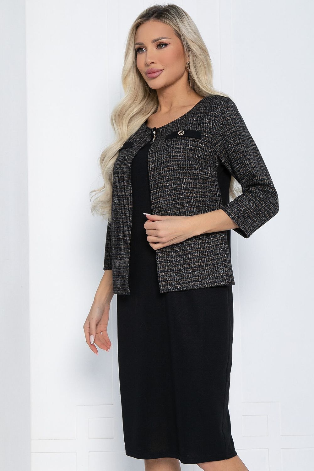 Платье Грэйс НЬЮ (черно-бежевое) П12375-18 LT Collection