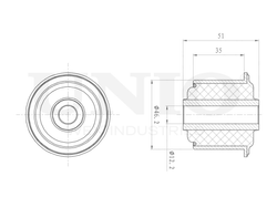 Сайлентблок внутренний переднего верхнего рычага UNIO RMP-20206